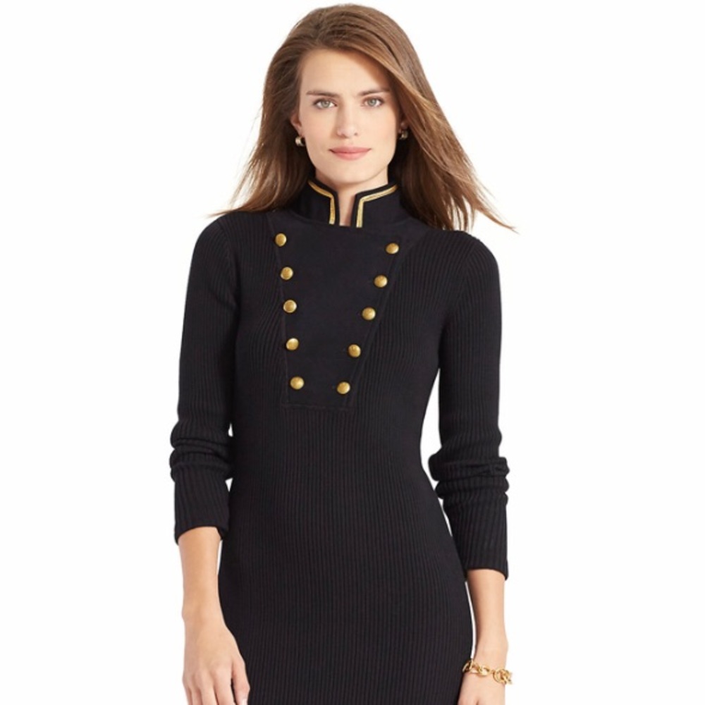 Military Cotton Sweater Dress